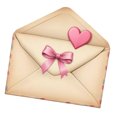 "A romantic love letter in an envelope sealed with a heart-shaped stamp and a pink ribbon, vintage style." sticker
