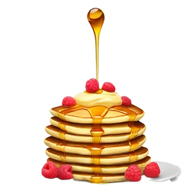 Delicious pancakes with honey and raspberries sticker