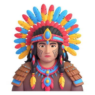 Toltec warrior with feathered headdress sticker