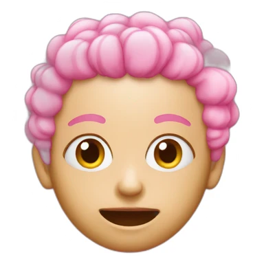 Pink bobble with x eyes and no hair sticker