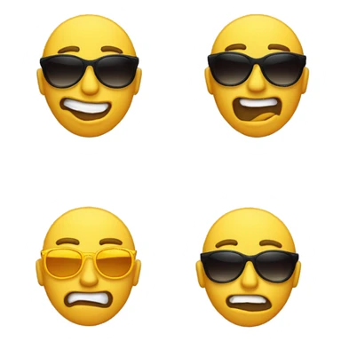 circle yellow emoji wearing Sunglasses raising one of his eye brow "Like the rock" and mewing "Sucking his mouth cheeks in" sticker