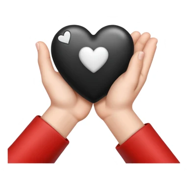  black and white heart in hand sticker