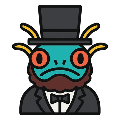 A murloc from World of Warcraft dressed as Abraham Lincoln sticker