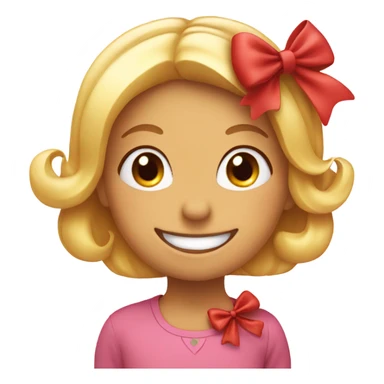 smiling face with hearts and a bow sticker