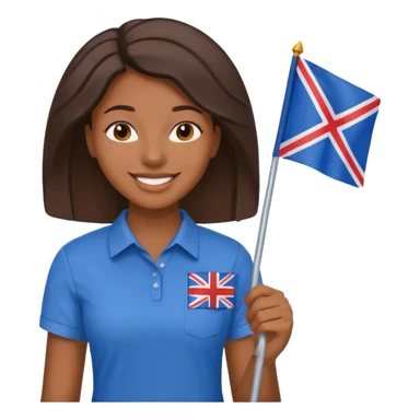 blue  Flag holder black woman sticker