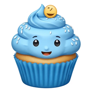 cute expressive blue cupcake character emoji sticker