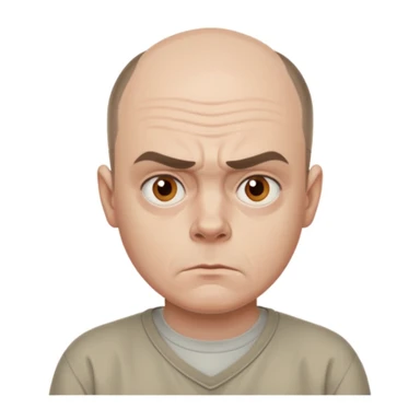 Carl from Sling Blade, serious expression, recognizable features, neutral background sticker