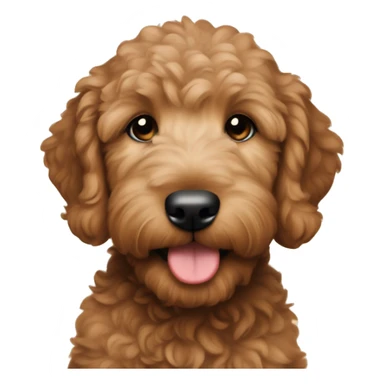 Brown Golden doodle puppy sticker