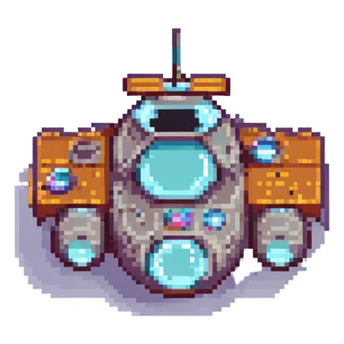 space cruiser, retro video game look sticker