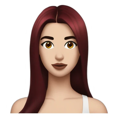 Dua Lipa with dark red hair sticker