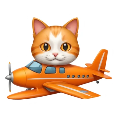 gato en avión sticker