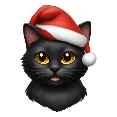 black cat with santa hat sticker