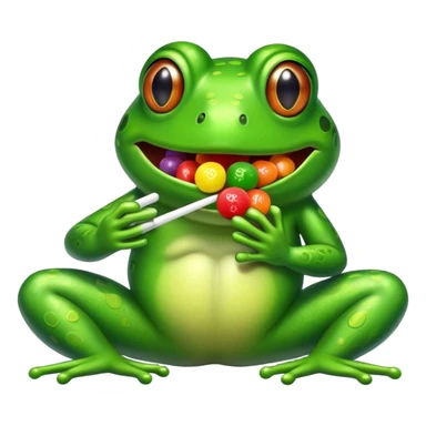 Frog eating sour skittles  sticker