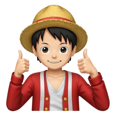 luffy giving a thumbs up in anime style sticker