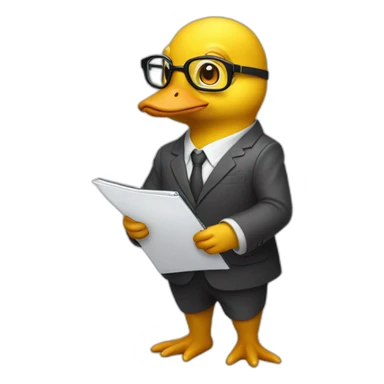 Psyduck therapist blazer glasses with clipboard on the hands sticker