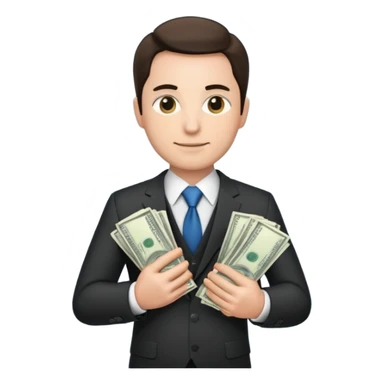 public official/politician/bureaucrat holding money sticker