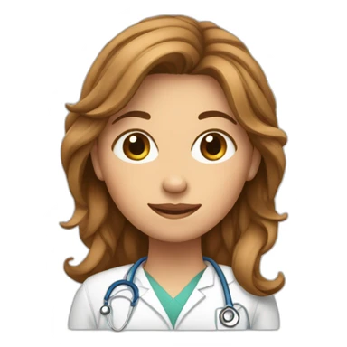 Fille cheveux aubrun qui travaille à l'hôpital sticker