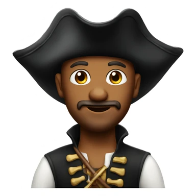 Pirate wearing a cake as a hat sticker