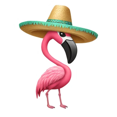 Flamingo with a sombrero  sticker