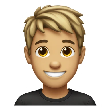 smiling boy donkey in black shirt sticker