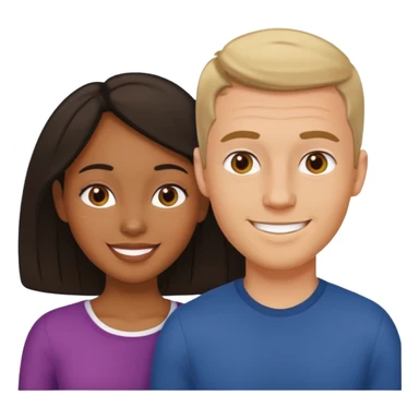 mixte couple black girl , white italian style man sticker