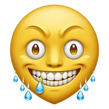 circular yellow grimacing face emoji with an iced out grill diamond-encrusted teeth and a teardrop tattoo under the corner of his eye sticker