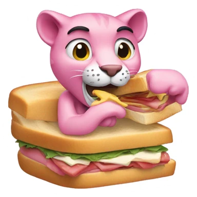 Pink panther eating sandwich  sticker
