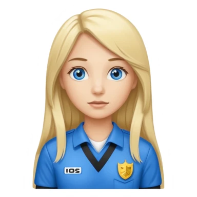 blue eyes blonde girl IN REFEREE UNIFORM LONG HAIR sticker