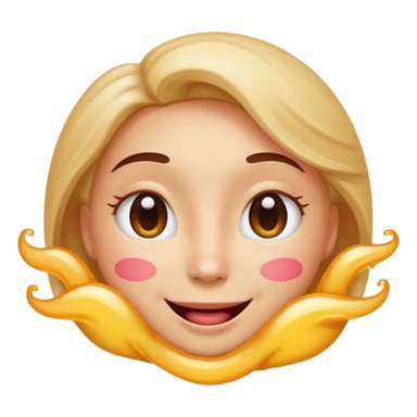 A single emoji that's feeling a whirlpool of happiness. Blushing and feeling in love. Grinning and smiling and making a kissy face. Something sweet and perfect to send to someone you love. Not a familiar love something deep and profound. Something unique. sticker