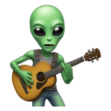 Un alien qui joue de la guitare sticker