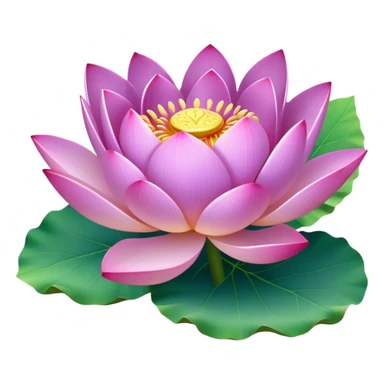bouquet purple Nymphaea lotus,stem, Lotus leaf sticker