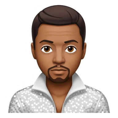 Keith Sweat, R&B Singer (b.1961) with dark brown hair, white sequin outfit sticker