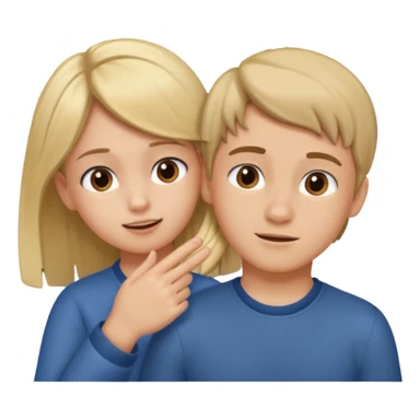 a boy putting a girls hair behind her ear gesture sticker
