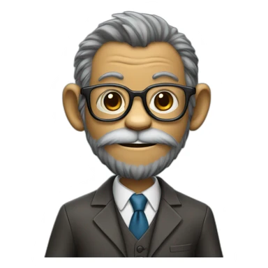 monkey professor with beard, mustace, glasses, suit  playing football sticker