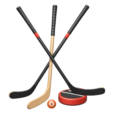 two hockey sticks crossing and a puck sticker