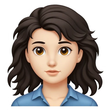 matt girl with mullet wavy dark hair sticker