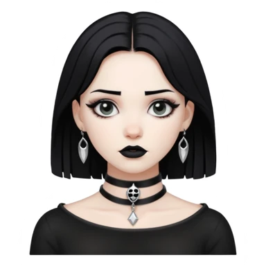 goth black white choker , remove background  sticker