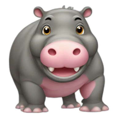 hippopotame avec un flanby sticker