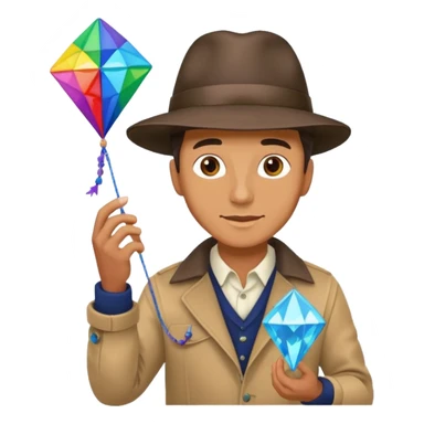 Man with diamond kite,Kite Flyers sticker