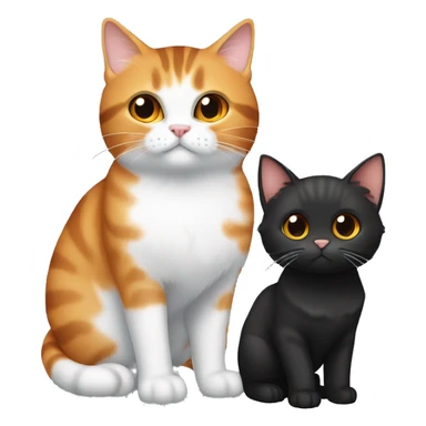 Brown Tabby cat and orange cat and black fluffy cat standing next to eachother sticker