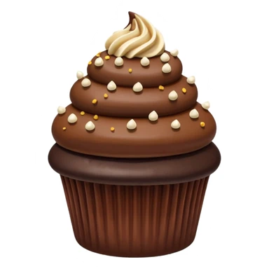 Chocolate dipped cupcake with hazelnut  sticker