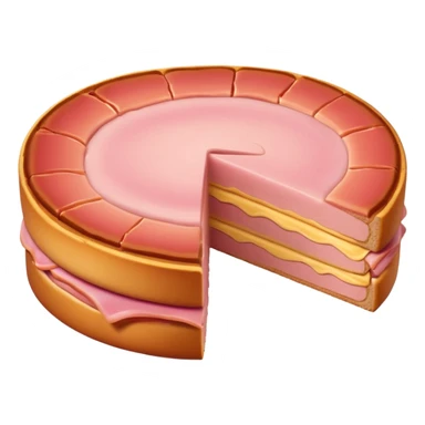 plain round Canadian bacon slice, pink center, golden brown edge sticker