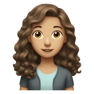 Cute 6th grade girl with wavy brown hair  sticker