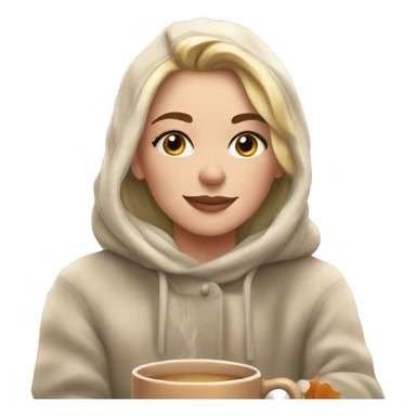 Cozy fall morning white girl sticker