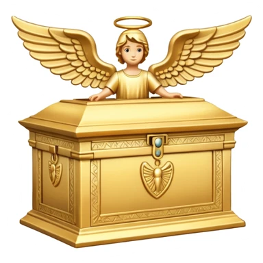 the Ark of the Covenant, stylized gold box with angel figures sticker