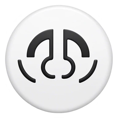 Design a minimalist black-and-white emoji-style logo for 'Harmony UI,' a UI component library for the Symfony ecosystem. The logo should be sleek, modern, and professional, emphasizing simplicity and harmony. Use clean lines, geometric shapes, and subtle UI element references (such as buttons or sliders) to represent the library's purpose. The design should feel elegant and balanced, aligning with Symfony’s aesthetic while maintaining a unique identity sticker