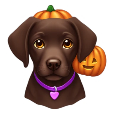 Chocolate labrador puppie halloween sticker
