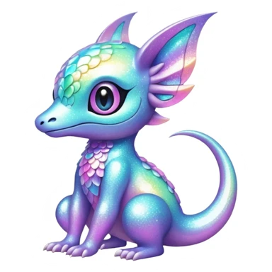 Pastel Randomly-colored sparkly exotic Fakémon-creature sticker
