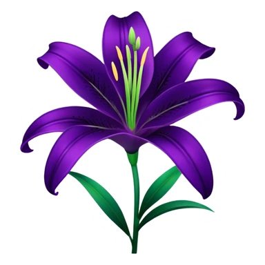 single Royal Purple Lily, straight stem sticker