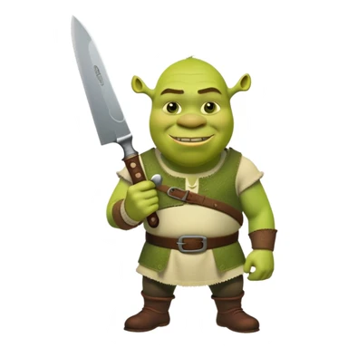 Shrek with a knife sticker